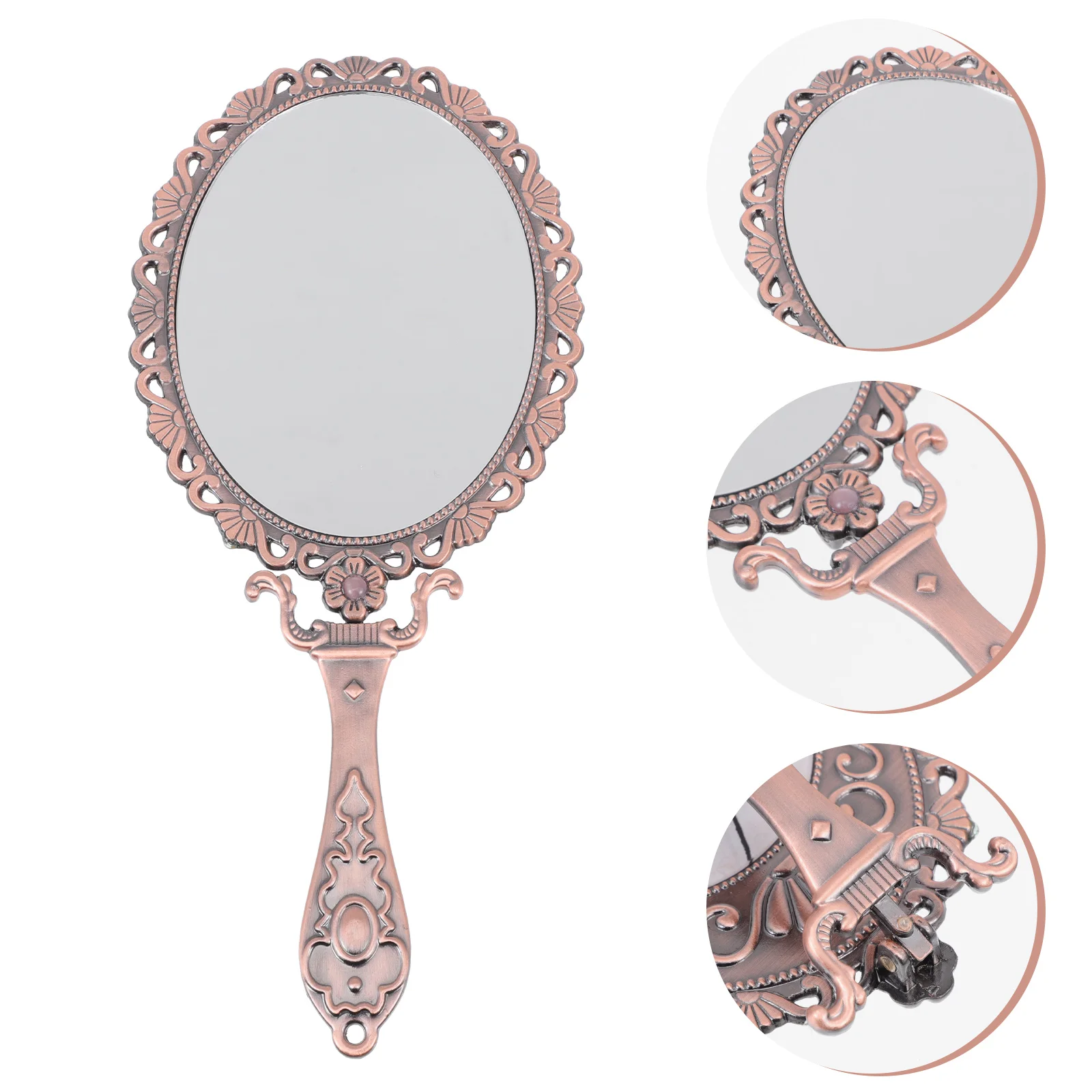 

Folding Handle Mirror The Rose for Women Foldable Make up Chic Zinc Alloy Handheld Makeup Travel
