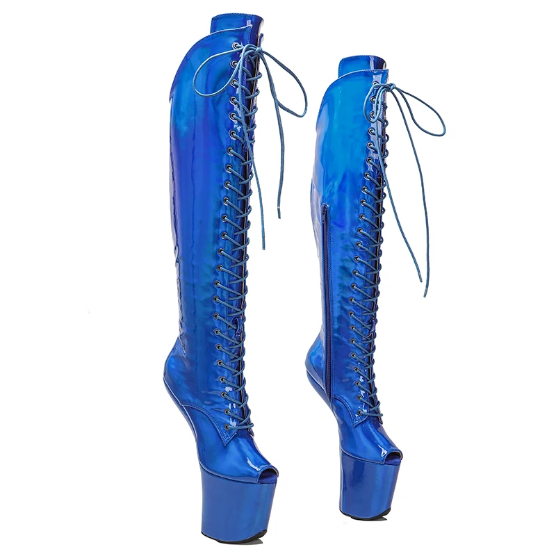 Leecabe  Patent Upper  sexy exotic young trend fashion  boots High Heel  platform heelless Pole Dance boot