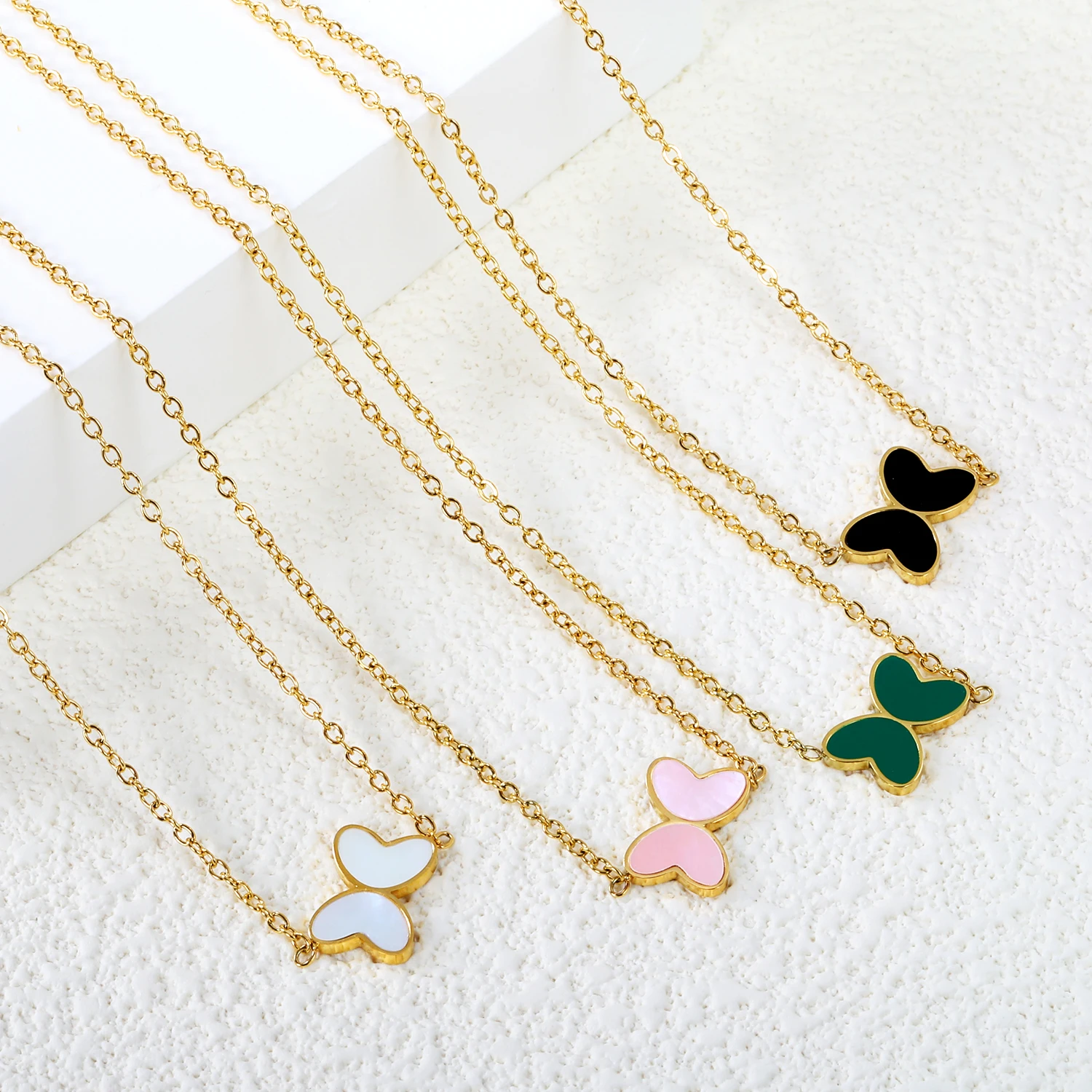 LUXUSTEEL золотого цвета из нержавеющей стали ювелирные изделия ремешок-бабочка