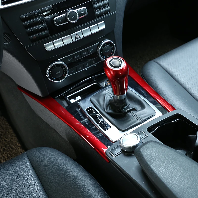 

Красный для Mercedes benz C Class W204 C180 C200 2007-2013 ABS декоративные полосы для центральной консоли автомобиля, аксессуары для отделки hhy