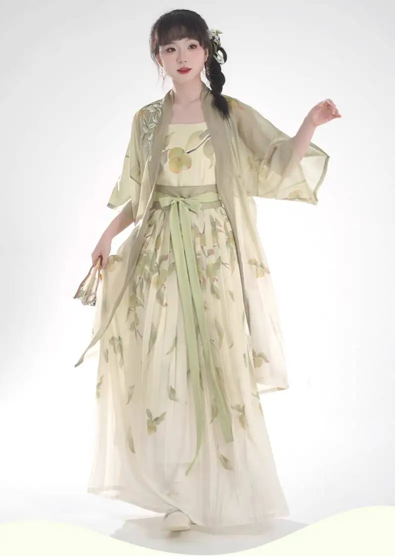 Новое женское платье Hanfu Song System с рукавами, короткое платье, плиссированная юбка, брюки-фонарики, повседневные подтяжки (art.: 3920d06f2fc95) - 3920d06f2fc95