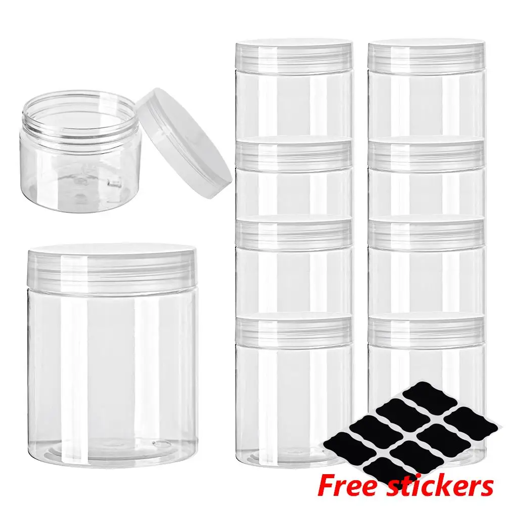 

10 шт., круглые пластиковые банки для хранения с широким горлышком, 30-150 мл