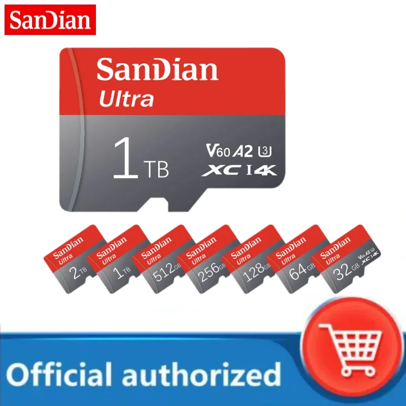 Оригинальная карта памяти Sandian 2TB Pro Plus высокоскоростная флэш-карта Micro TF A2 U3 4K