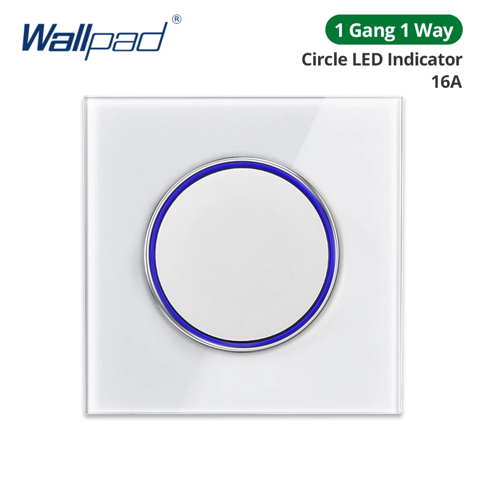 Wallpad белая стеклянная панель с индикатором