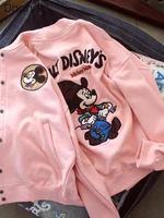 sweet pink cartoon embroidery pure cotton hoodies cardigan women 2022 autumn new female student casual baseball jacket coat
