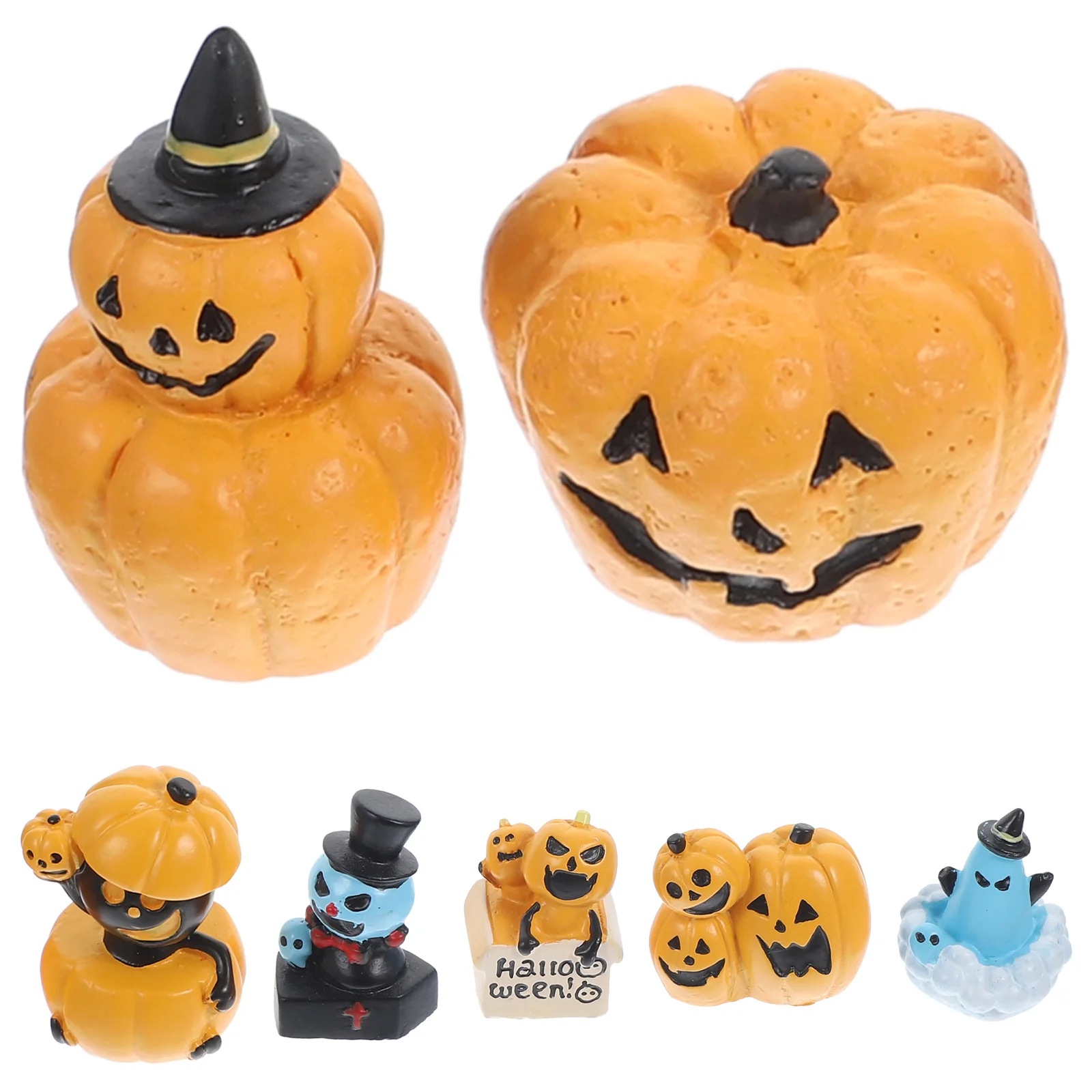 

7 Pcs Festival Ornament Desktop Decor Figure Halloween Party Decoration Resin Miniatures Light House Decorations Home