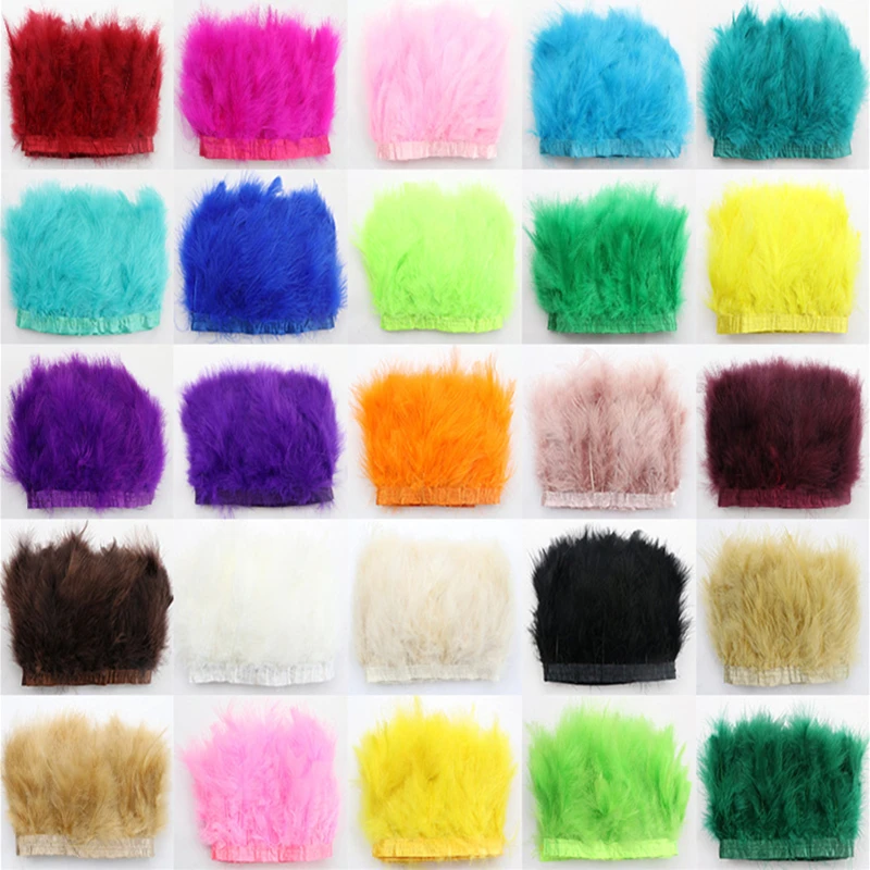 

10Meter Soft Fluffy Marabou Turkey Feathers Trims Fringe Crafts Ribbon Sewing Plumas Clothing Wedding Decoration Dress 6-8inch