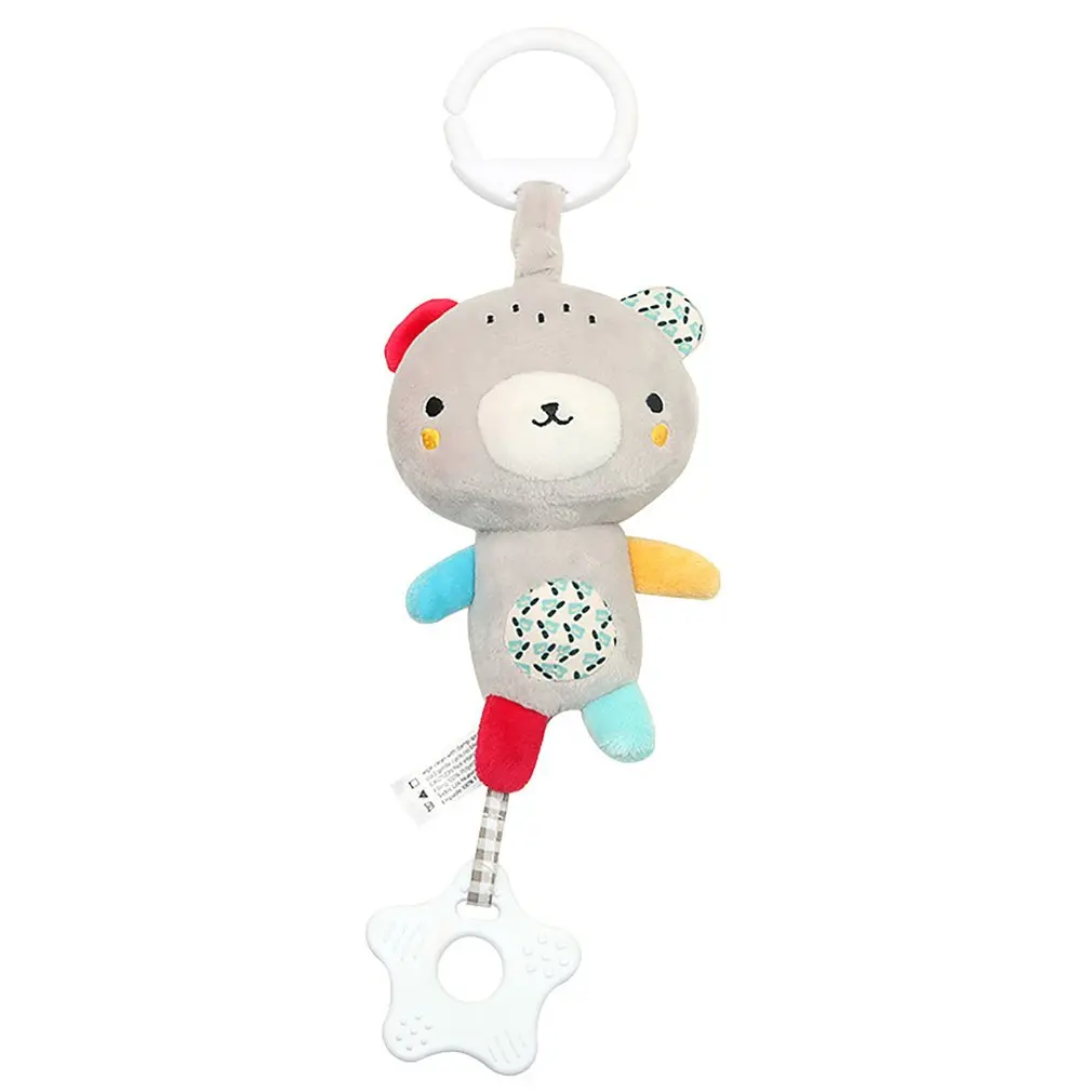 

Baby Multi-function Bear Rabbit Teether Pendant Plush Sound Music Toys Cute Cartoon Animals Doll Stroller Hanging Doll Toy Gift