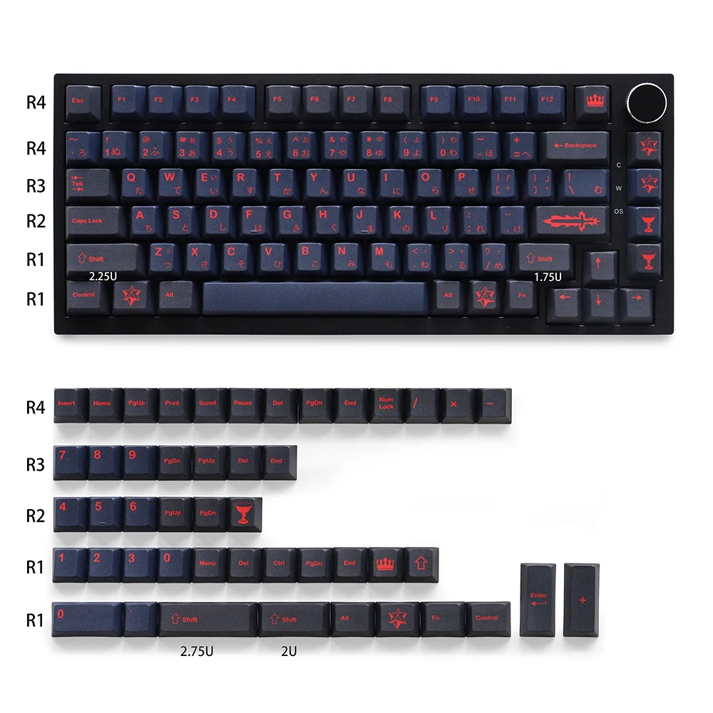 Фото Колпачки для клавиш Alter Cherry, материал PBT, 129 клавиш, пятисторонние колпачки для клавиш Dye-Sub для механической клавиатуры с переключателем 61/64/87/104/108 Mx №2