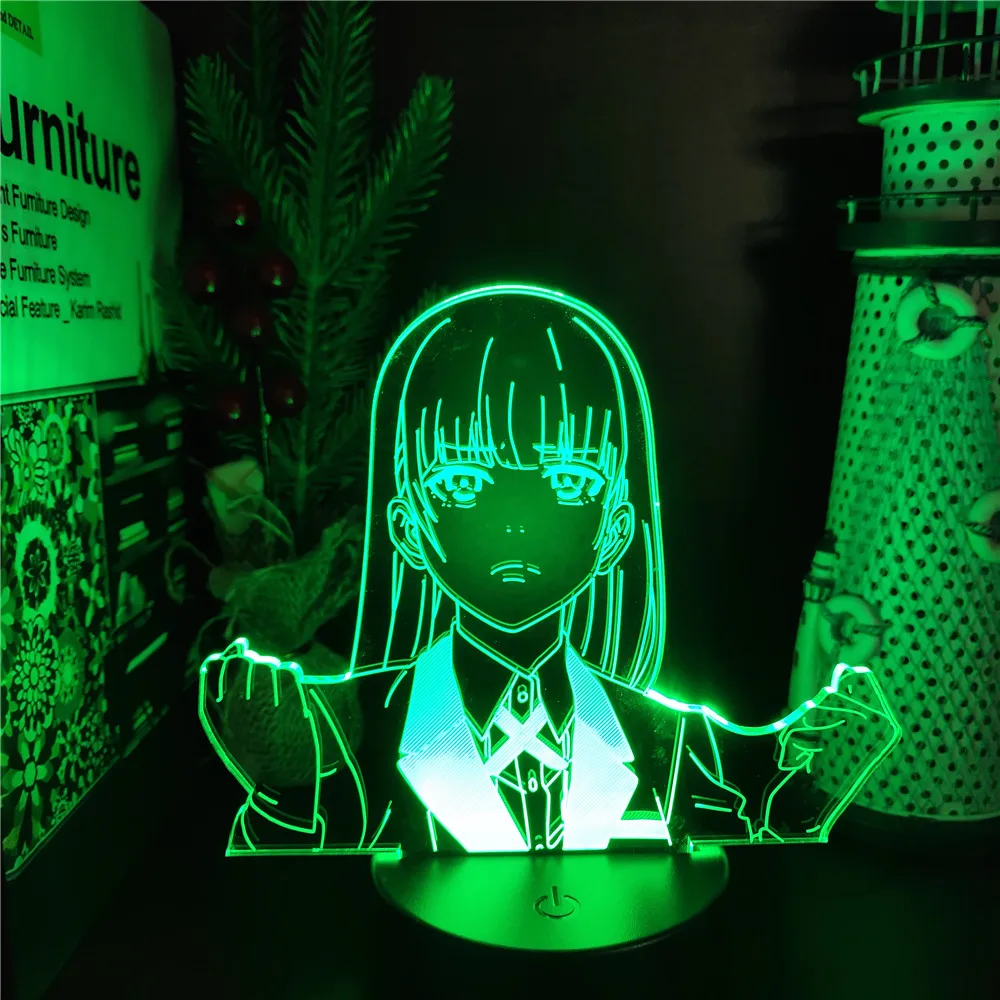 

Аниме 3d лампа Kakegurui XX Ririka Momobami светодиодный ночник красочный лампа Декор для комнаты светильник детский подарок манга RGB светильник