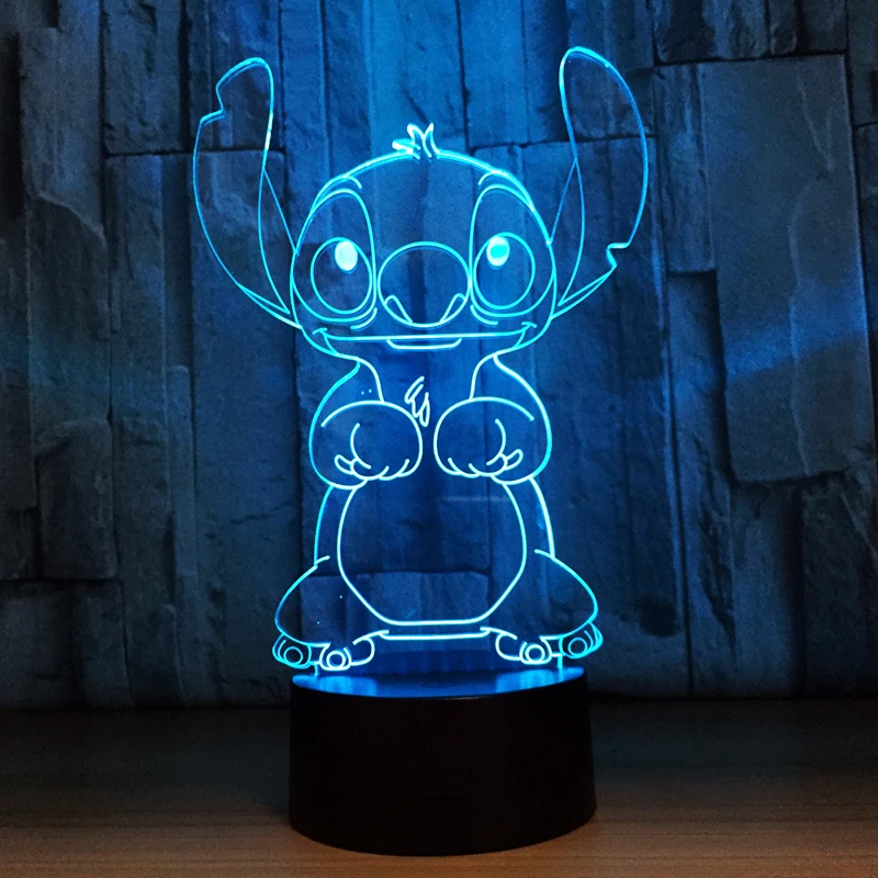 

Disney Lilo Stitch 3D LED Night Light Color Changing Visual Illusion Lamp Room Decoretion for Kids Birthday Christmas Gift