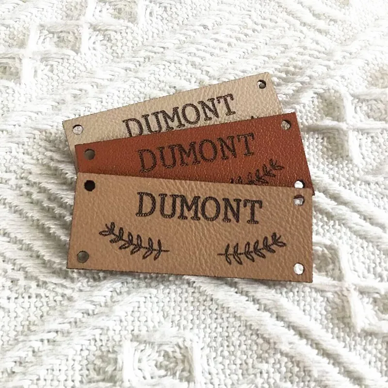 

30pcs Handmade knitting label accessories Personalized sewing clothes labels with logo Rectangle leather tags for Garment hats