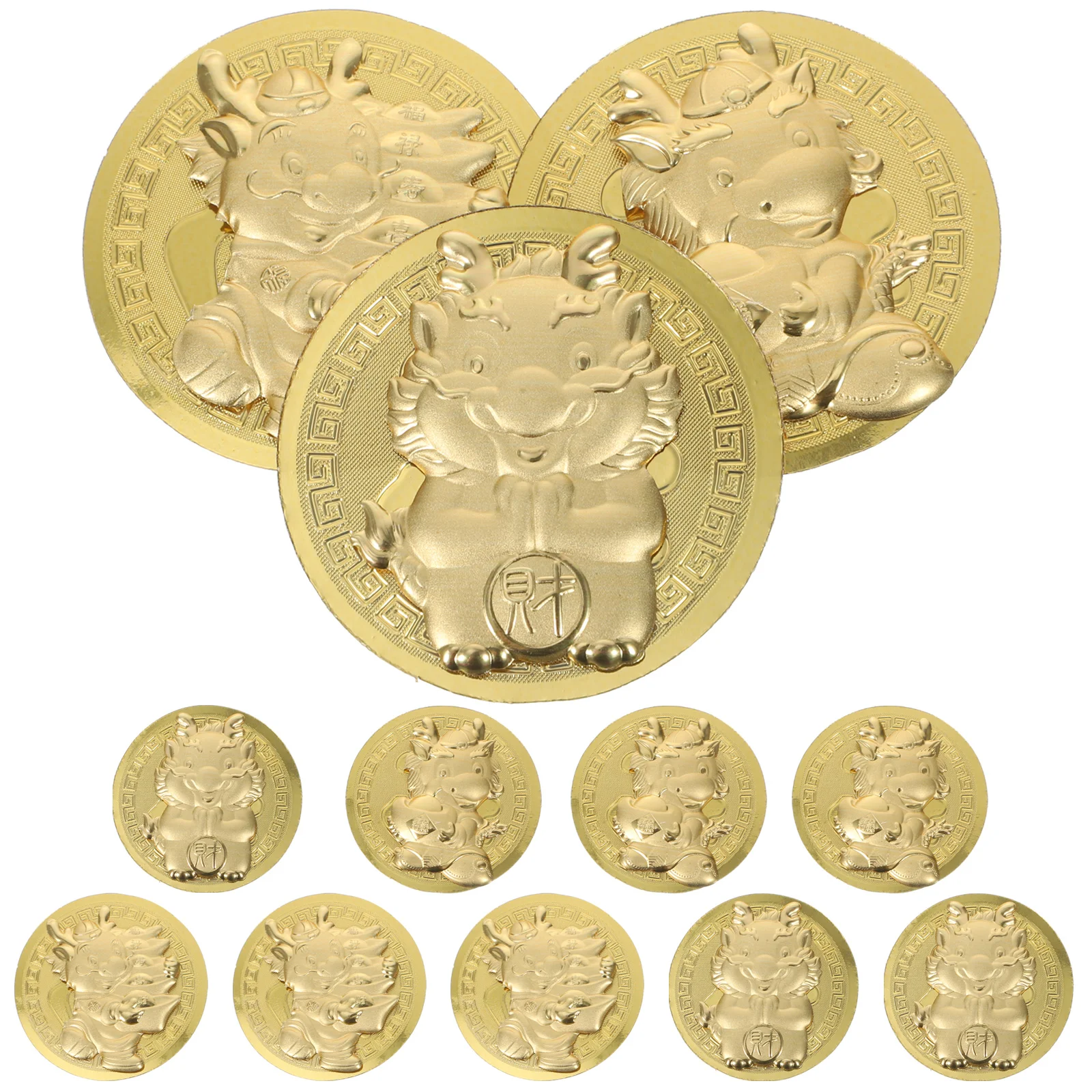 

12 комплектов монет зодиака Год Дракона памятные монеты сувенирные монеты с чехлами