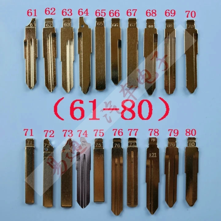 

20Pcs/Lot Folding key blade Full Types Car key embryo replacing the key head Remote Key Blade Original Slot Type A NO 61-80