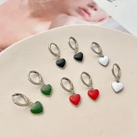 fashion stainless steel heart drop earrings for women 4 colors heart earring femme party wedding jewelry accessories gift 2022