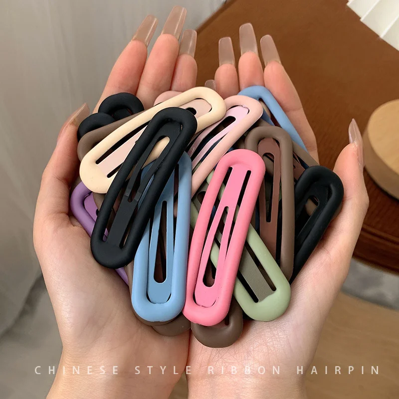 

2023 Spring Candy Color Rectangle Big Traceless Simple Hair Clips For Girl Children Basic Hairpin Bobby Pin Wholesale Fashion