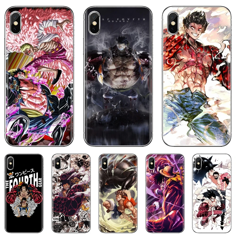 

For iPhone 10 11 12 13 Mini Pro 4S 5S SE 5C 6 6S 7 8 X XR XS Plus Max 2020 Soft Cases Cover One Piece Luffy Gear Fourth
