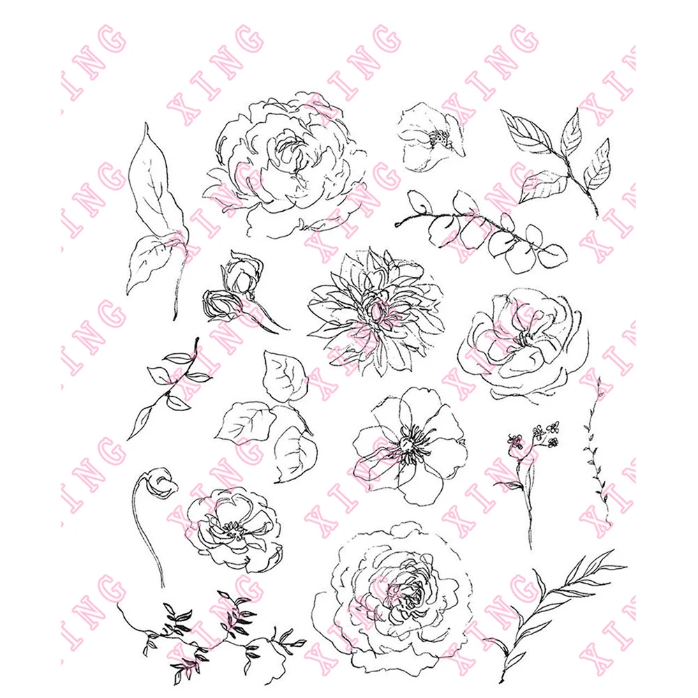 

2022 Floral Elements Clear Silicone Stamps Diy Scrapbooking Card Stencil Paper Cards Handmade Album Stamps Decoration Die Sheets