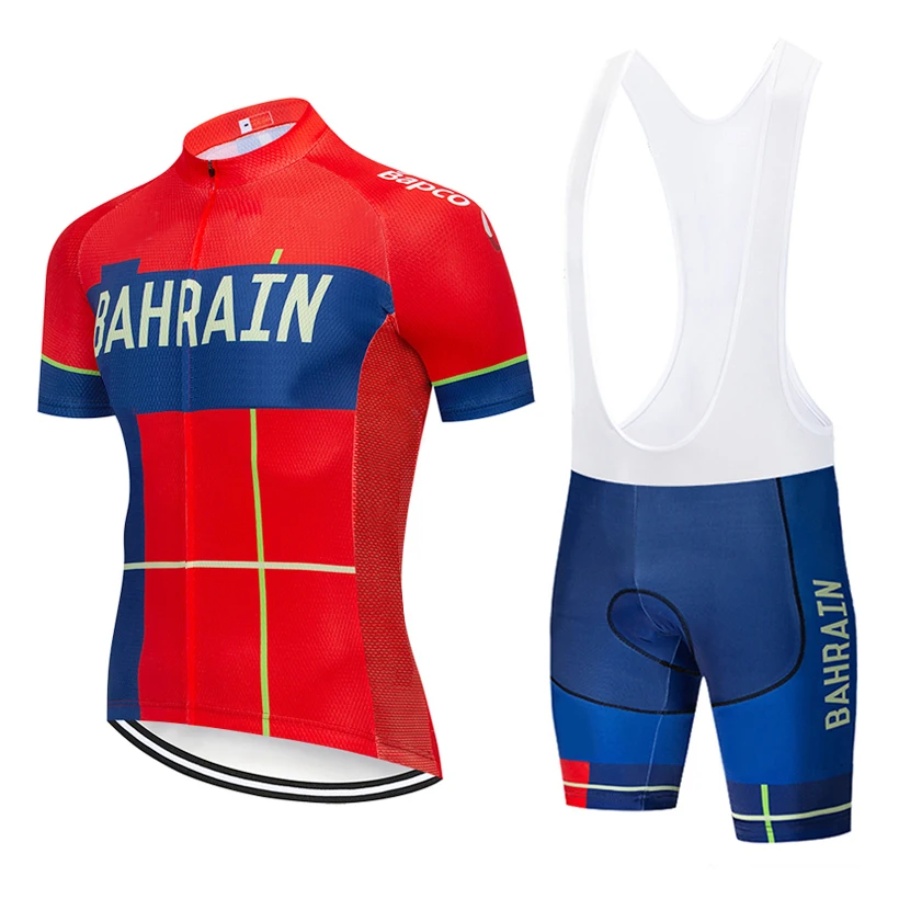 

New 2020 TEAM BAHRAIN Cycling team jersey 20D bike pants suit mens summer quick dry pro BICYCLING shirts Maillot Culotte wear