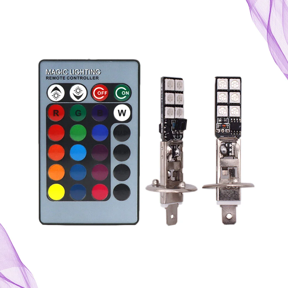 

Automobile Modification LED Colorful Lamp Front Fog Lamp H1 12SMD RGB Flash 5050 Car Anti-fog Lamp Decoration H1