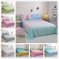macaron gradient color bed sheet set children sheet coverlet bedspread microfiber flat sleeping sheets with ruffles pillowcase
