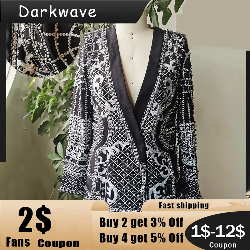 

Женские пальто, куртки, весенне-осенняя Тяжелая промышленная роскошная винтажная верхняя одежда в стиле ретро с геометрическим рисунком и ...