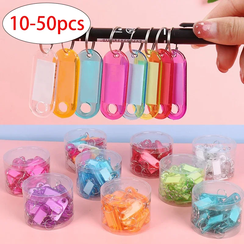 10/50 шт. 8 цветов разноцветные пластиковые брелки для ключей идентификационные