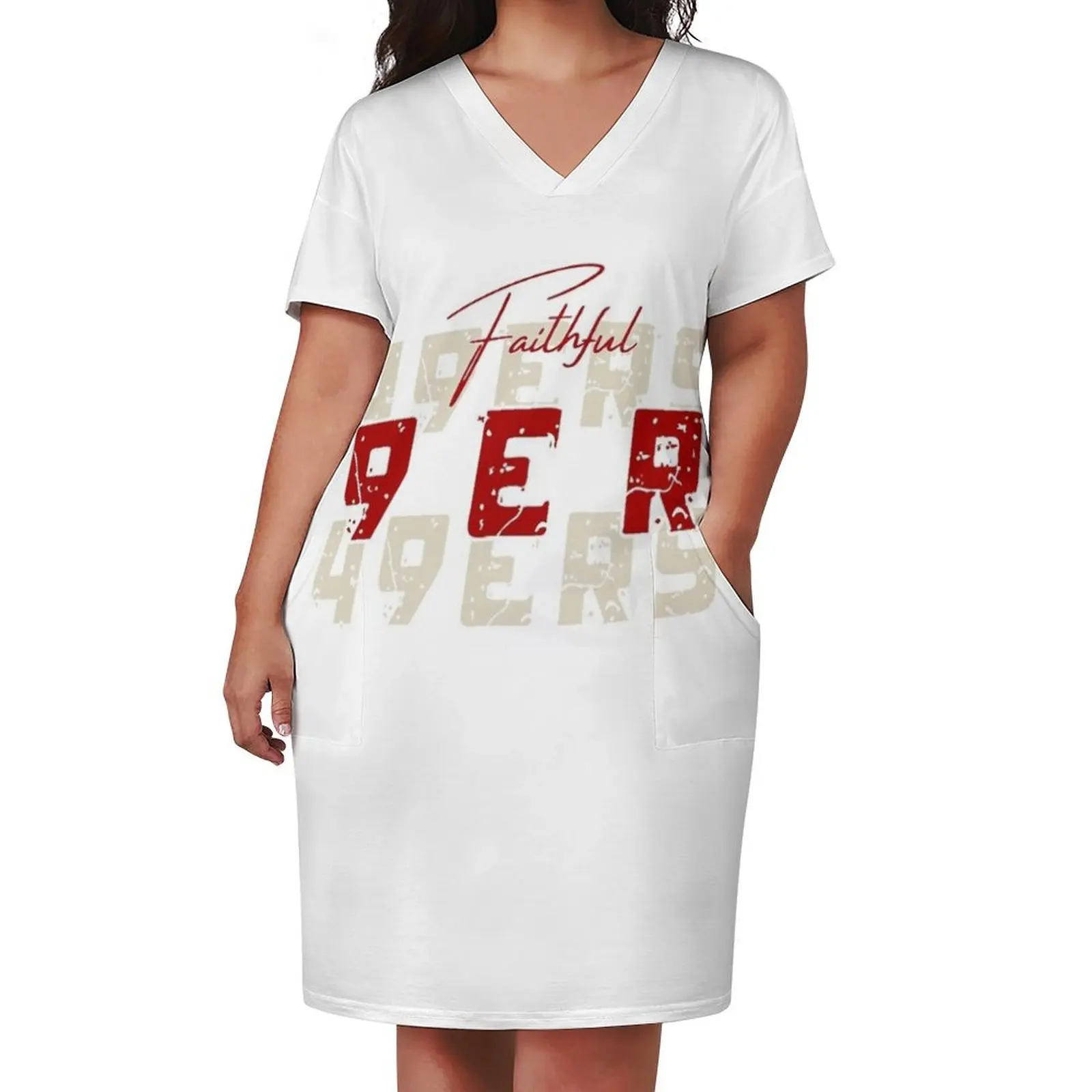 FAITHFUL TO THE BAY 49ERS SAN FRANCISCO Свободное платье с карманами летние платья для женщин