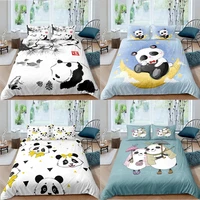 panda bedding set for boys girls twin size cute giant panda duvet cover set kids toddler cartoon animal housse de couette