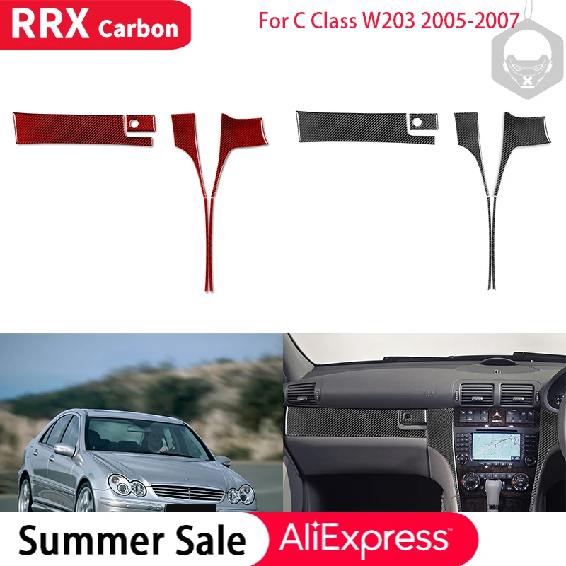 

RRX Car Interiors for Mercedes-Benz W203 C-Class 2005-2007 Carbon Fiber Center Control Copilot Decoration Cover Trim Stickers