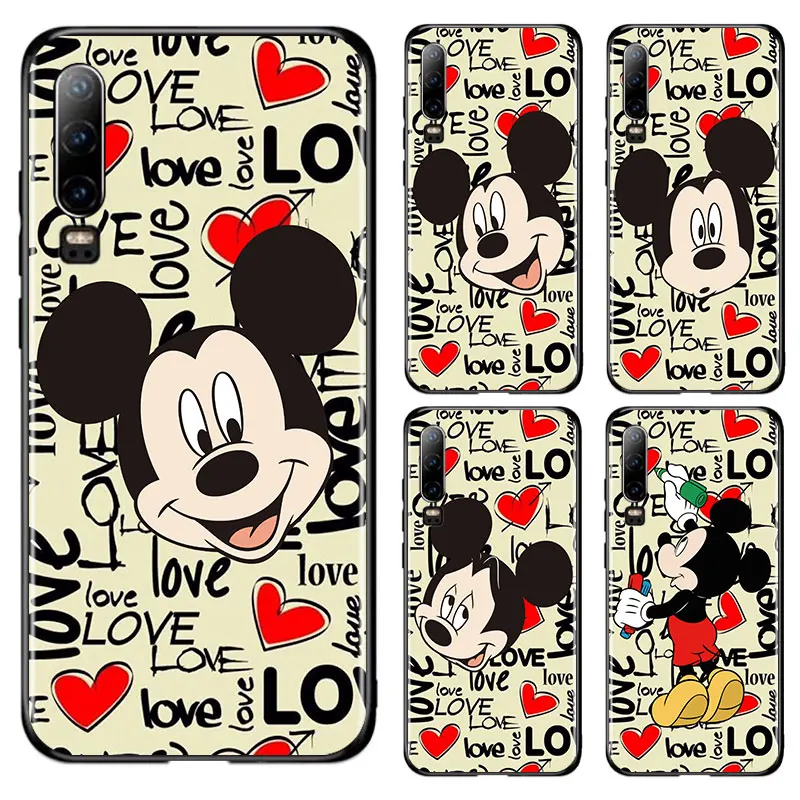 

Good looking Mickey Mouse Phone Case For Huawei P10 P20 P30 P40 P50 lite Pro lite E P Smart Z Black luxury Silicone Cover Funda
