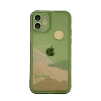 aesthetic sunrise mountain transparent phone case for iphone 13 pro max 12mini 11 x luxury clear soft silicone shockproof cover