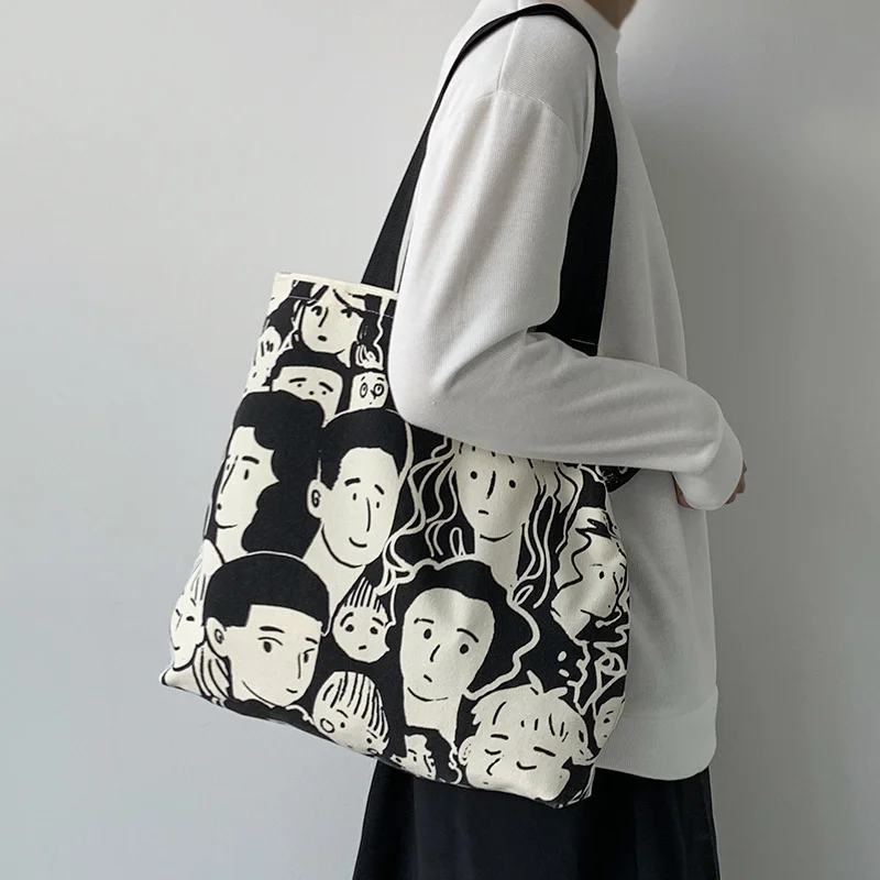 

Lazy Style Simplicity Women Canvas Shopping Bag Cotton Cloth Shoulder Bag Eco Handbag Tote Reusable Grocery Shopper Bags