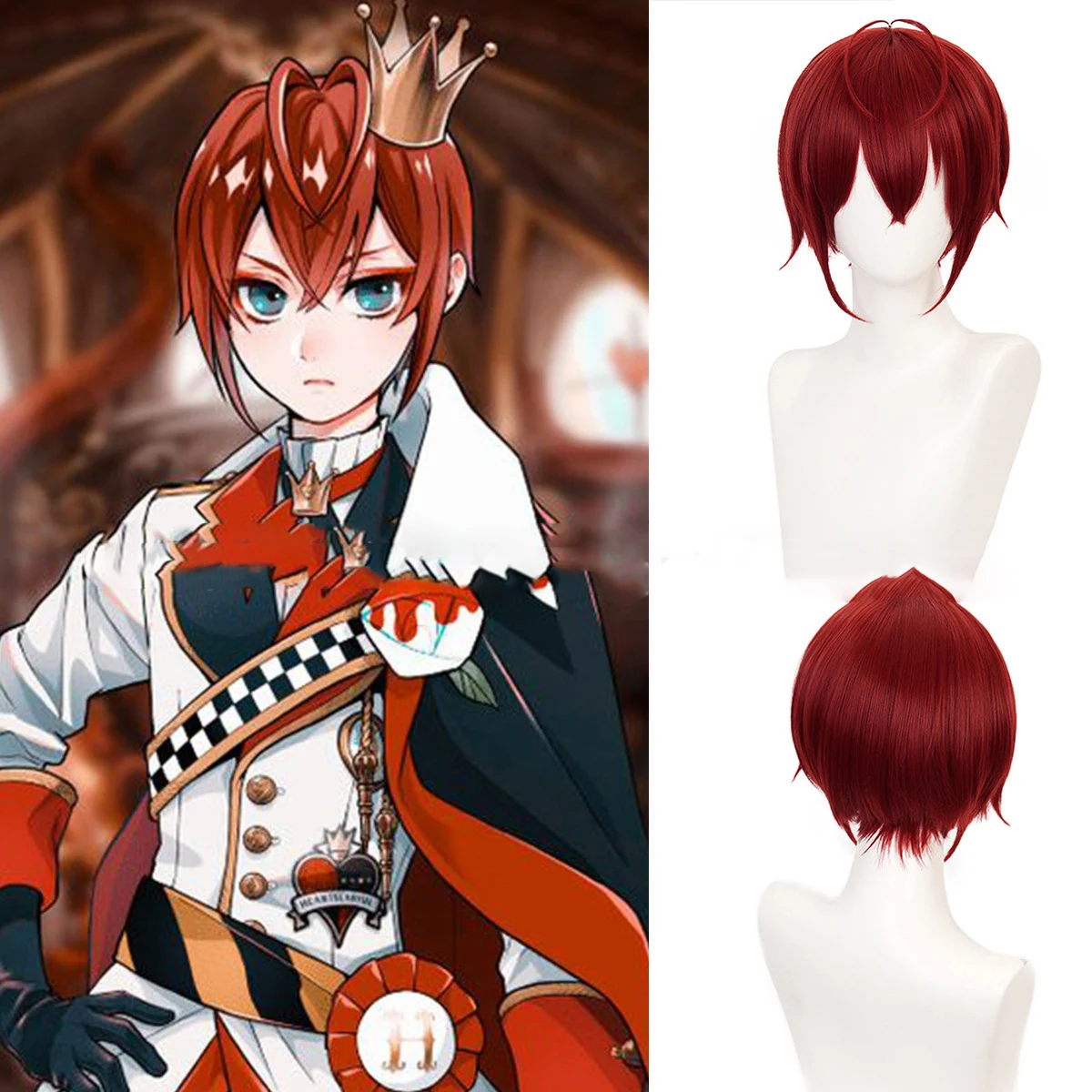 

Парик-загадка из розовых сердец, витая страна чудес, фиолетовая Алиса, синтетический парик на Хэллоуин, Красная Королева, волосы для косплея...