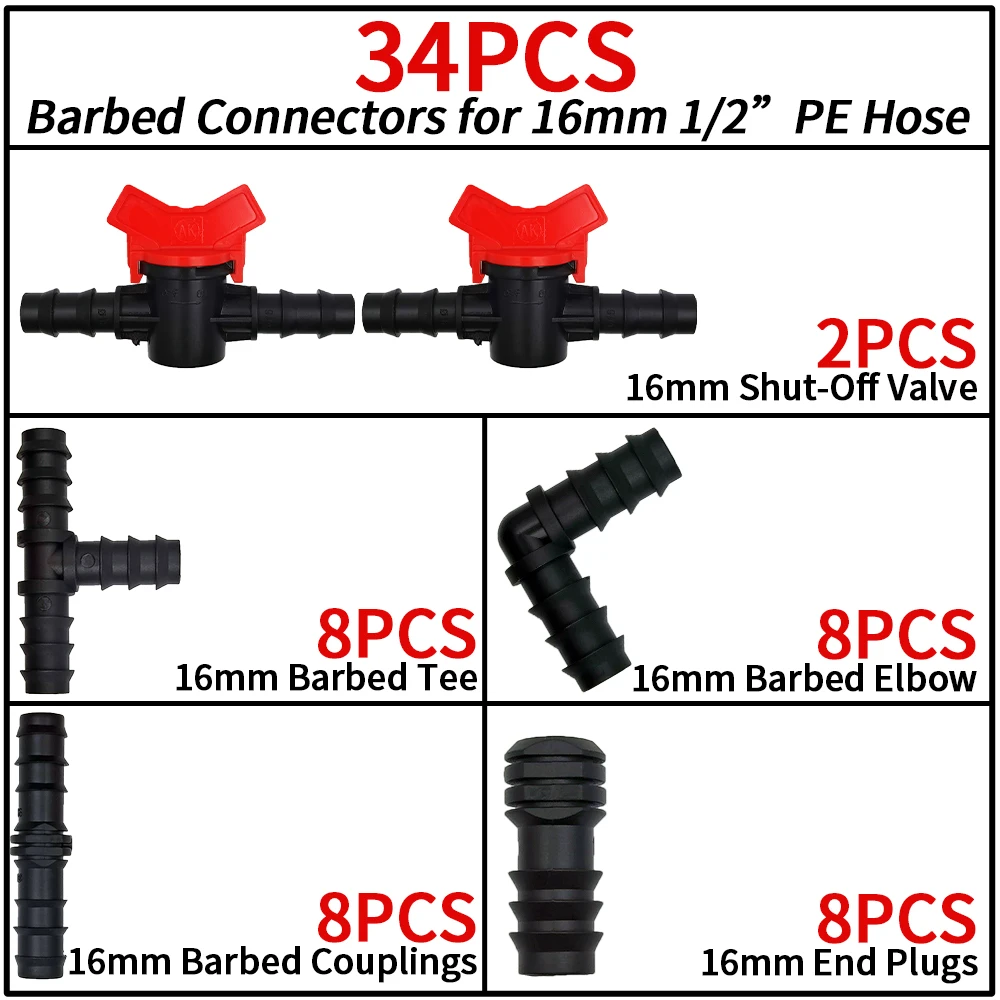 

Набор соединителей для капельного орошения 34 шт