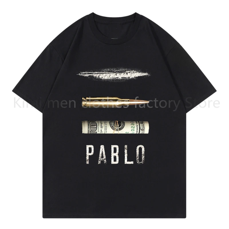 

Pablo Escobar Cotton Tees Summer Fashion Short Sleeve T Shirt Printing Oversized Streetwear Tops Tees T-Shirts Summer Men Women