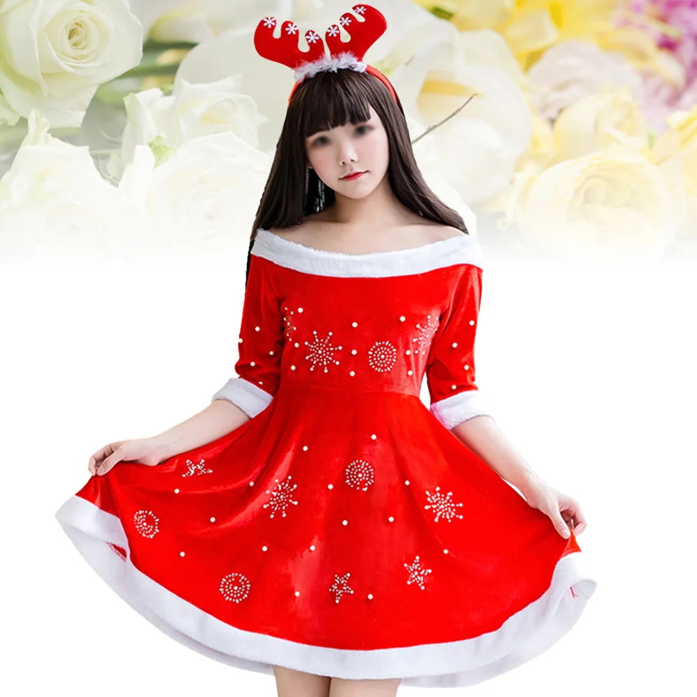 

1pc Christmas Costume Exquisite Hat and Dress for Christmas Party Show