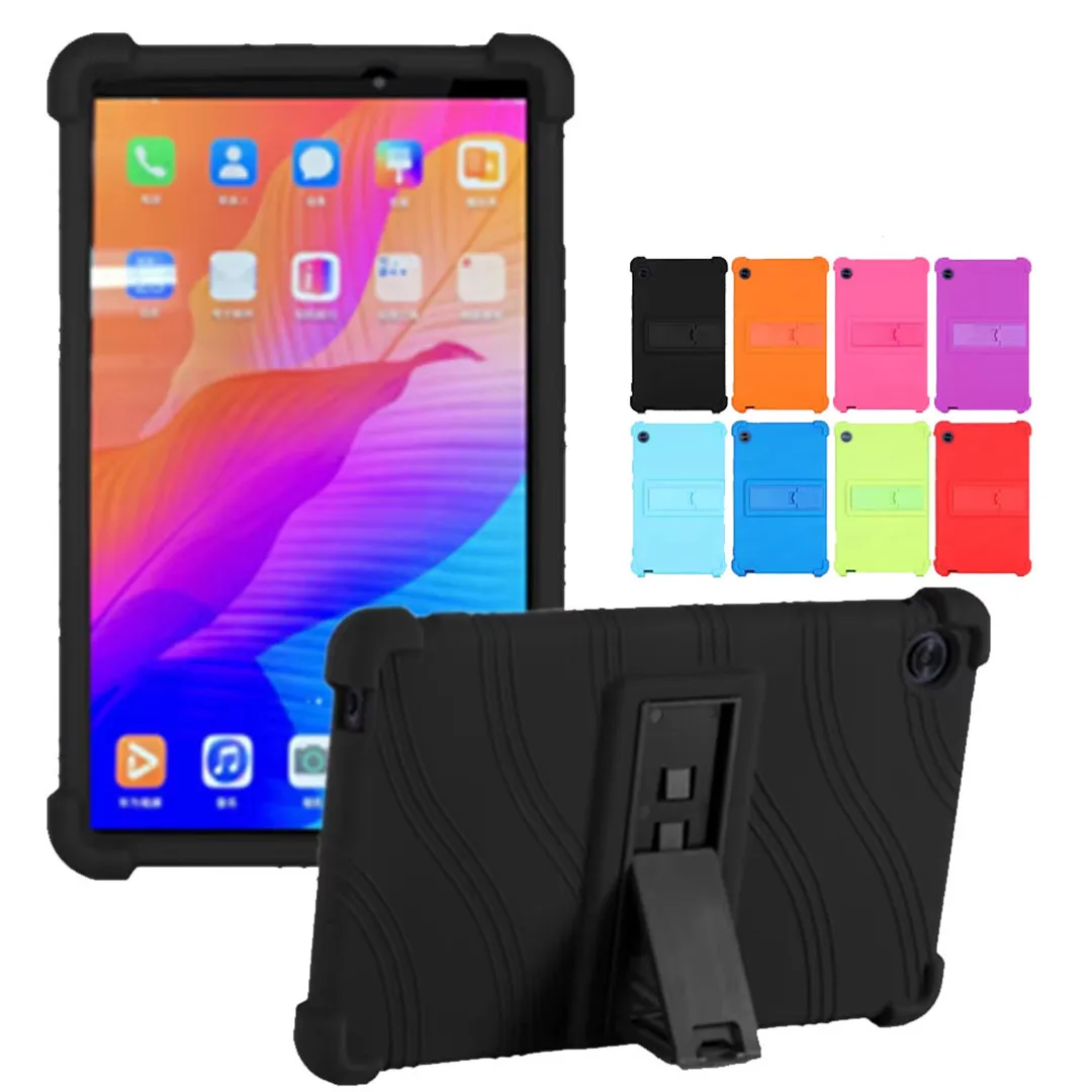 Фото Чехол для Huawei MatePad T8 Kobe2-L03 KOB2-L09, детский мягкий силиконовый противоударный защитный регулируемый чехол-подставка + пленка + ручка №1