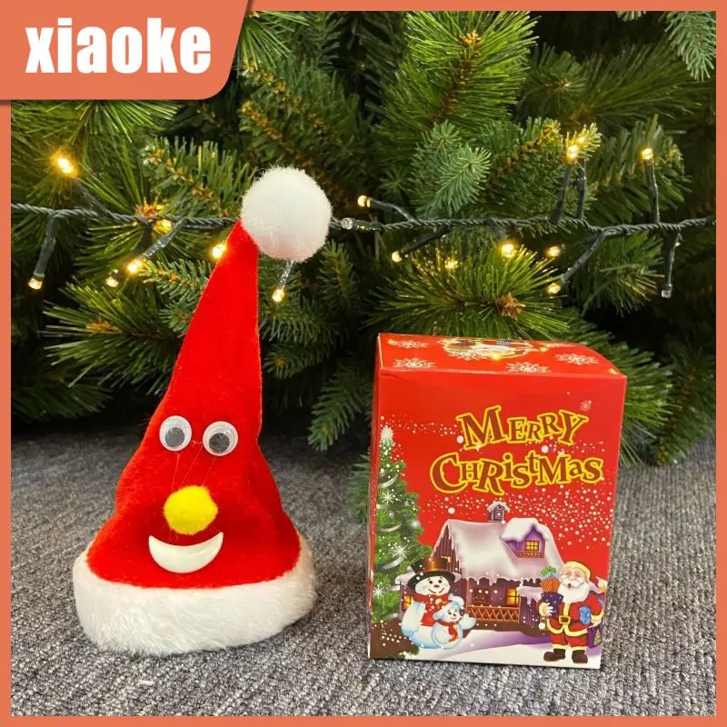 

Рождественская шапка электрическая плюшевая игрушка детский подарок петь качели музыка рождественские шапки рождественские настольные украшения 2022 с новым годом и Рождеством
