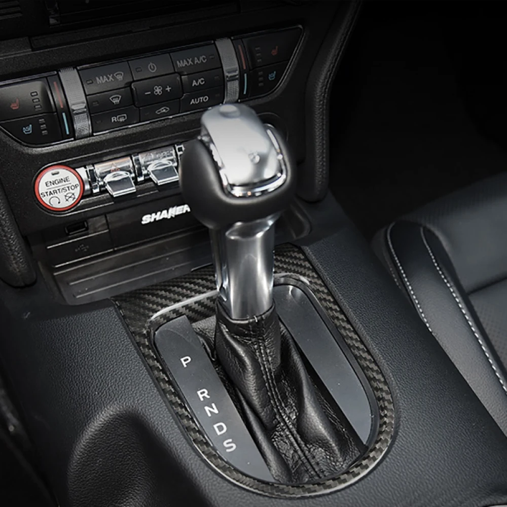 

Для Ford Mustang 2015 2016 2017 2018 2019 коробка переключения передач из настоящего углеродного волокна Автомобильная панель Крышка отделка декоративный ...