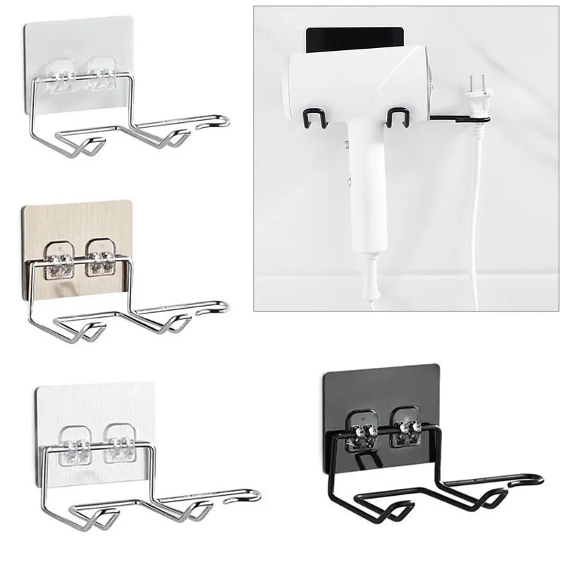 

Hair Dryer Holder Rack Wall Mounted Hair Straightener Dryer Holders Bathroom Organizer Storage Rack Shelf Blow Dryer Holder Rack