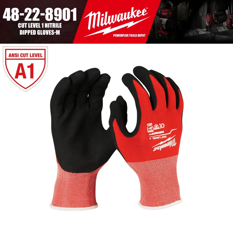 

Milwaukee нитриловые перчатки Cut Level 1