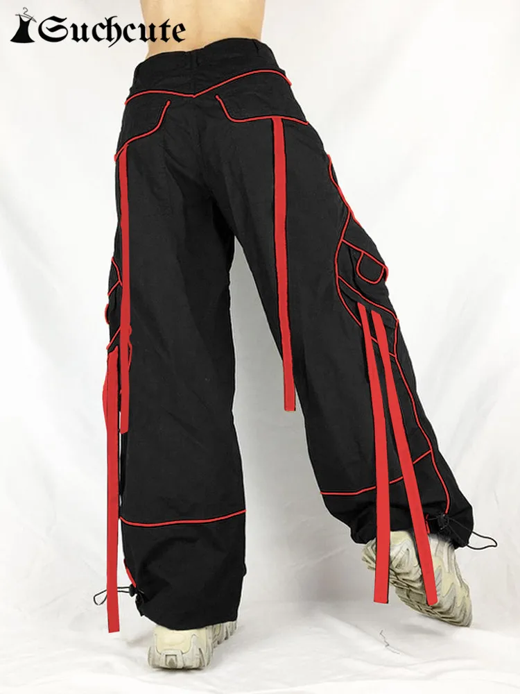 

Брюки-Багги женские в стиле Харадзюку, с эластичным поясом