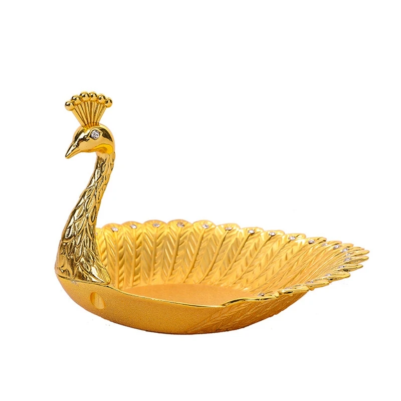 

Peacock Shape Fruit Plate Luxury Delicate Bird Dried Dish Snack Tray Nut Bowl Table Home Decoration