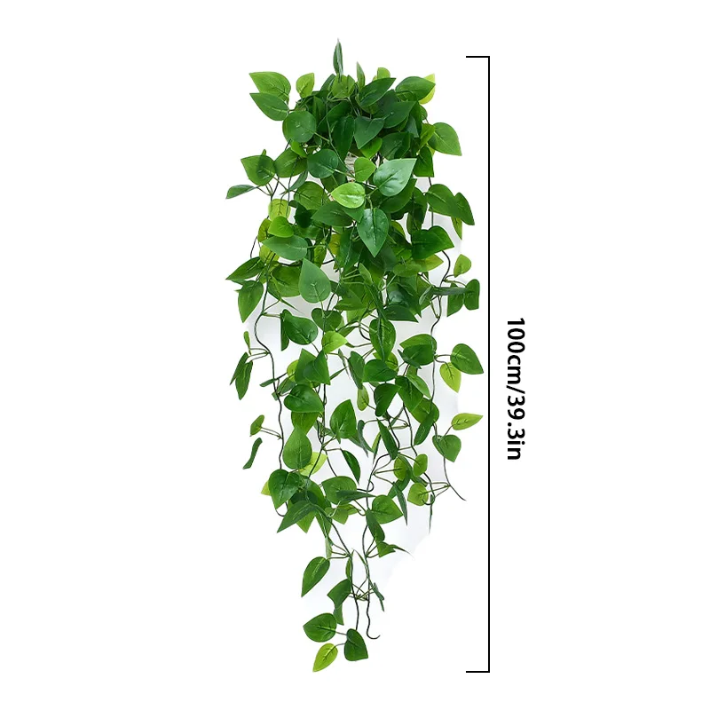 Искусственные зеленые листья плюща 100 см Висячие растения ветки настенные
