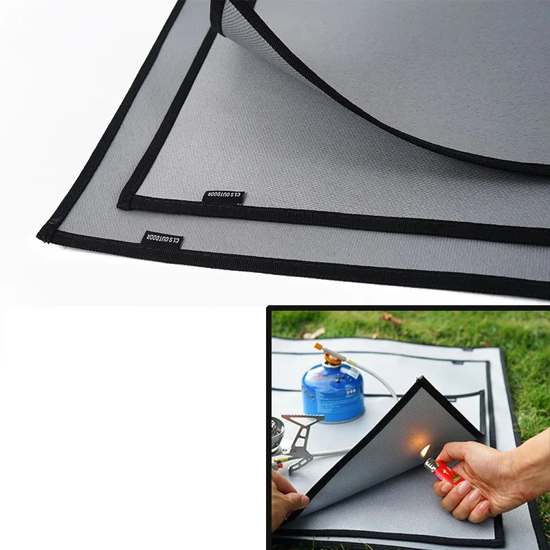 

Camping Fireproof Cloth Outdoor Picnic BBQ Silicone Coated Glass Fiber Heat Insulation Pad Flame Retardant Fire Blanket Cover