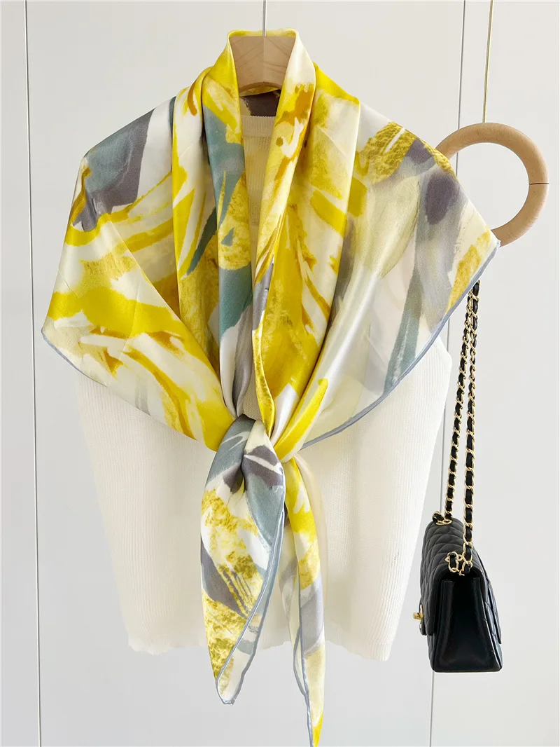 

Женский шейный платок, летний модный шейный платок из натурального шелка, 100%