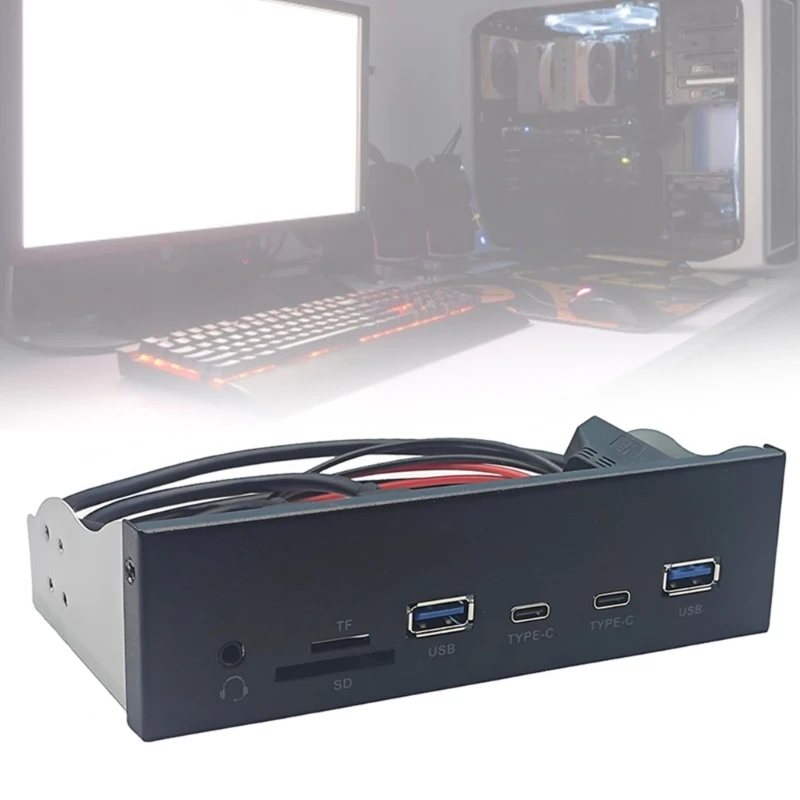 Фото 5,25 дюйма USB3.2 Gen1 Передняя панель с слотами карт памяти и двойным портом USB3.0 896c №1