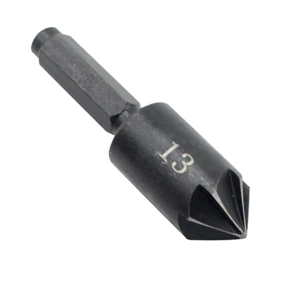 

Versatile 7 Flute Wood Countersink Drill Bits Set Includes 2pcs 1/4in Hex Shank Chamfer Cutter Sizes 10mm 13mm