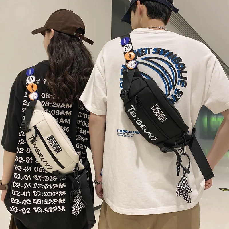 

Casual Waist Bag Pack Purse Fashion Phone Belt Pouch Simple Style Unisex Canvas Travel Messenger Phone Bags Cross Body Ins